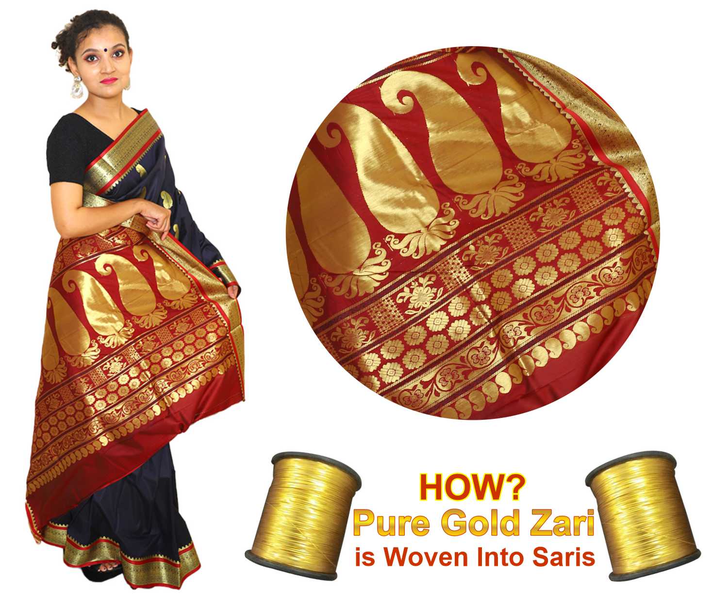 How Pure Gold Zari is Woven Into Saris